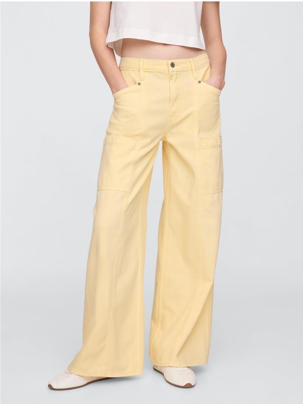 Gap Baggy Utility Mid Rise Wide Leg Jeans